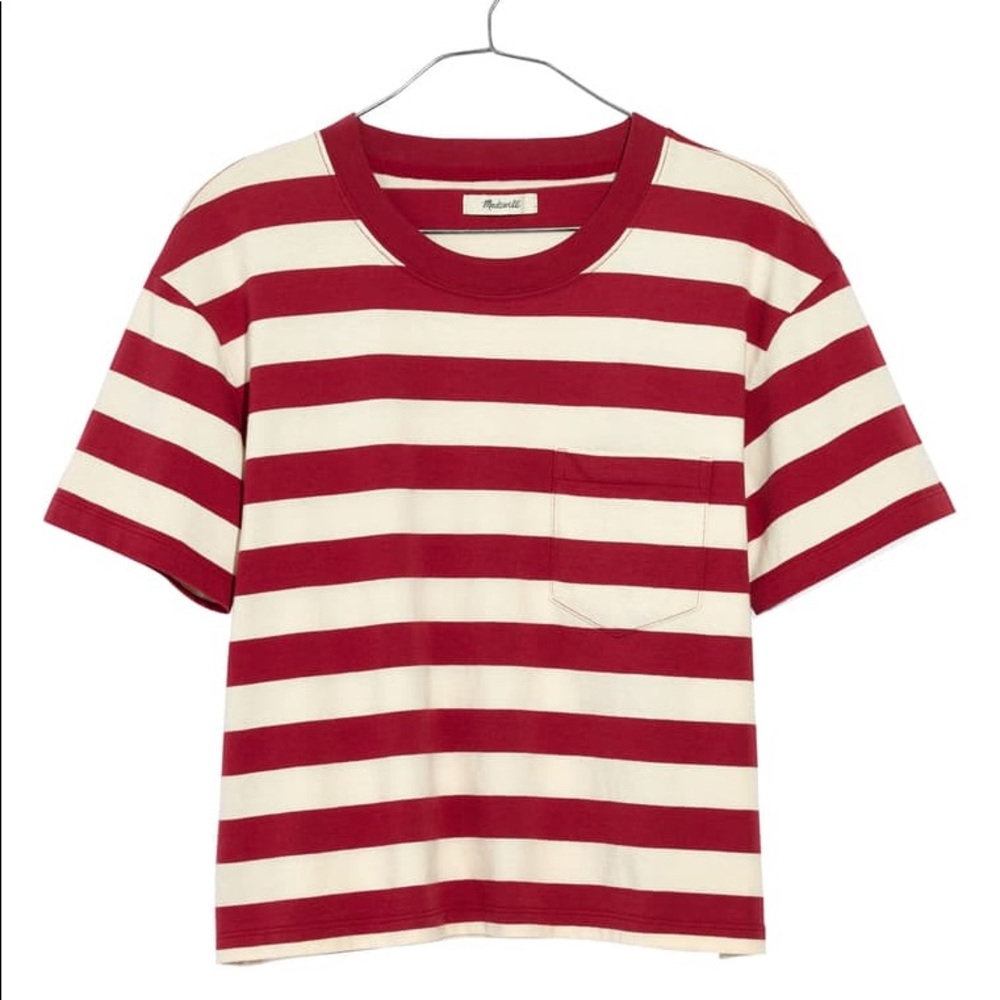 Madewell Easy Crop Top Murph Stripe